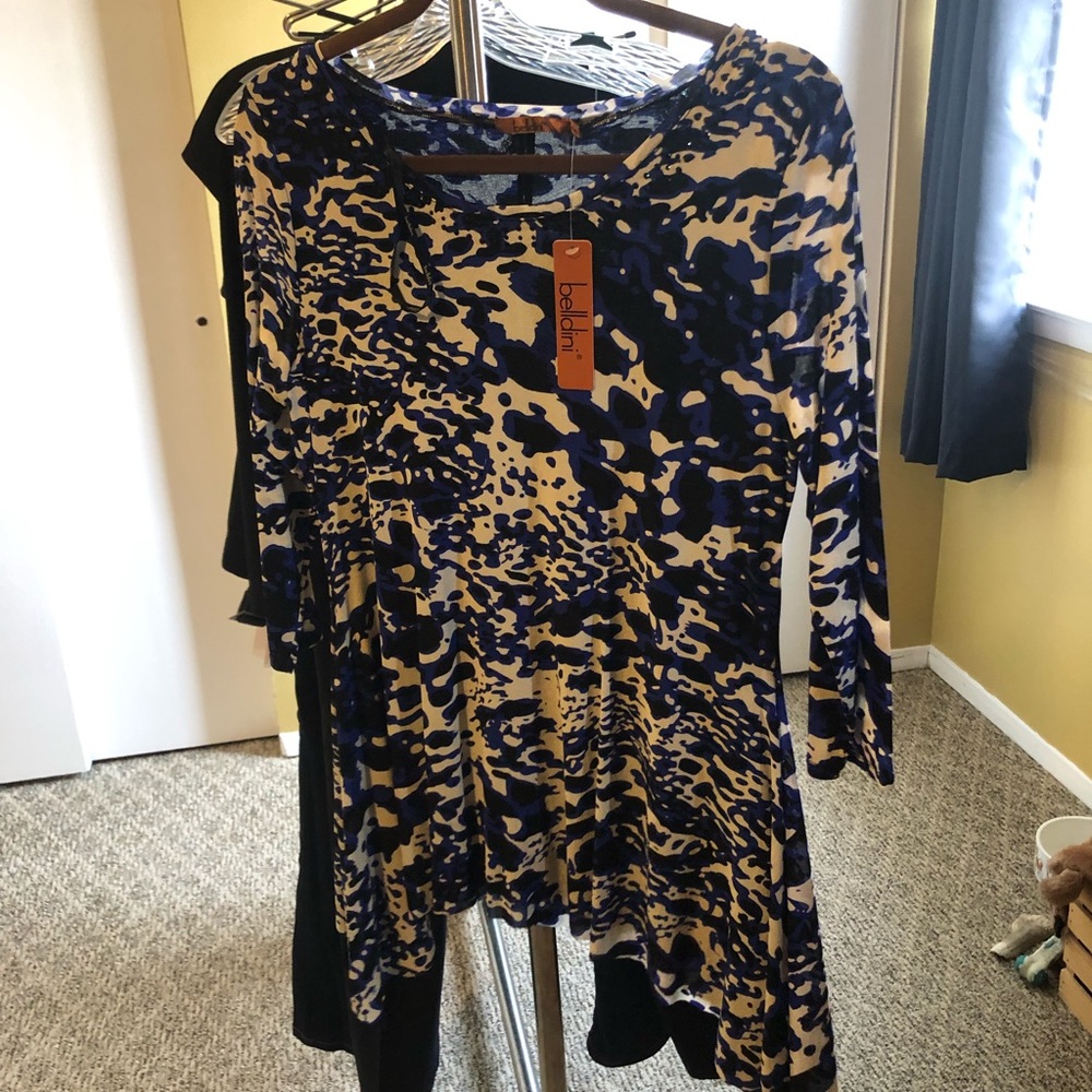 Blue long top great for any occasion beading